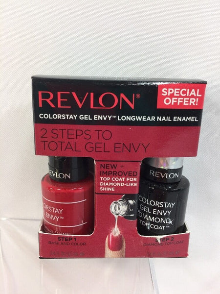 2 Pk 750 Roulette Rush Revlon ColorStay Gel Envy Top Coat Value Packs Step 1 & 2