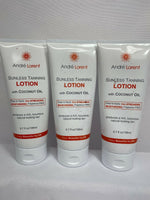 (3) Andre Lorent Sunless Tanning Lotion with Coconut Oil, Fragrance Free 6.7oz