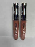 (2) RIMMEL Stay Glossy Lipgloss Moisture Nude Pink Mauve CHOOSE YOUR SHADE