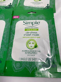 (13) Simple SkinCare De Stress Sheet Face Mask Calming Aloe Multivitamins