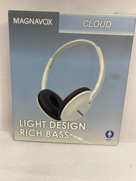 Magnavox Cloud MHP5032M-WH foldable stereo on ear headphone Rich Bass