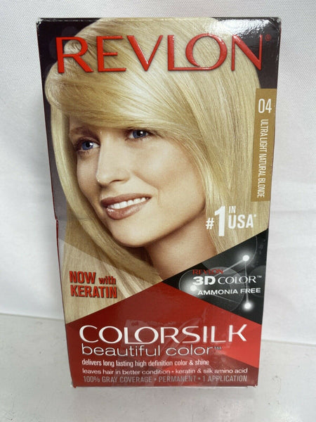 Revlon Colorsilk 04 Ultra Light Natural Blonde Permanent Hair Dye 3D Color Gel