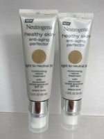 (2) Neutrogena 30 Light To Neutral Healthy Foundation Anti-Aging Perfector, 1 oz