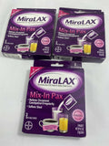 (3) Miralax Mix-In Pax Relieve Occasional Constipation Softens Stool 3 ct  9ttl