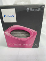 Philips Pink Wireless Mini Portable Bluetooth Speaker Rechargeable BT100W/37