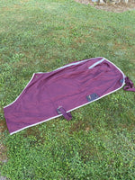 Big "D" Closed Front Nylon Stable Sheet 420 Denier 80” Maroon Silver