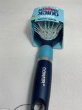 Conair Quick Smooth De-Poof Shine Cushion Hair Brush No-Heat Finishing Blue Pink