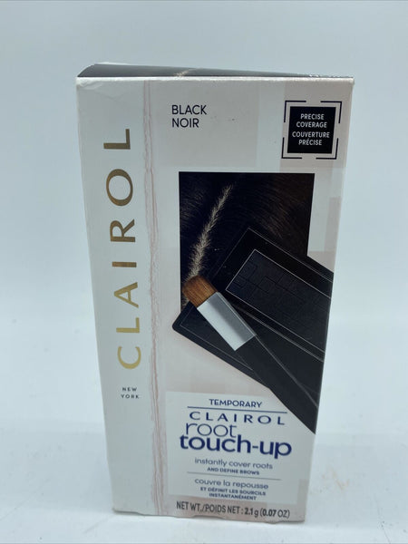 Clairol Black Temporary Root Touch-Up Powder HAIR Brow Brush Travel Box Damage *
