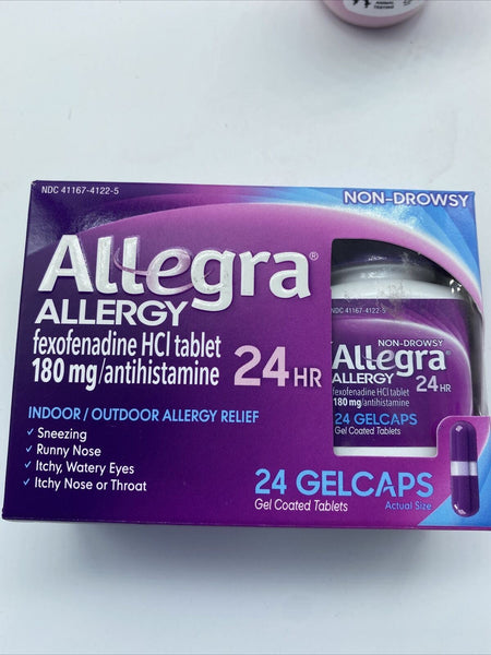 Allegra 24 Hour Allergy Relief Gelcaps 24 Ct Indoor Outdoor  12/20 COMBINE SHIP!