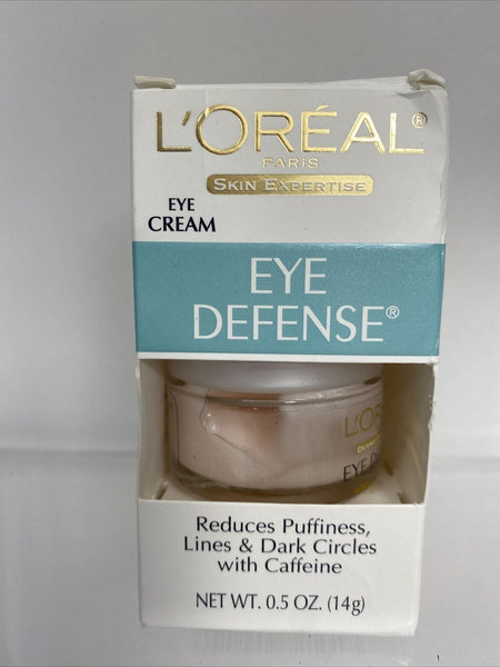 L'Oreal Eye Defense Creme Reduces Puffiness Lines & Dark Circles Caffeine 0.5 oz