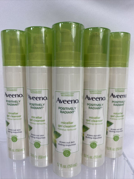 (5) Aveeno Positively Radiant Hydrating Micellar Gel Facial Cleanser 5.1oz