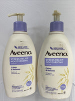 (2) Aveeno Stress Relief Moisturizing Lotion Calm Relax Lavender Oats 12oz