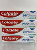 (4) Colgate Toothpaste Zero Natural Clear Gel Peppermint 4.6oz  10/21