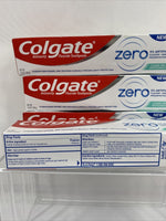 (4) Colgate Toothpaste Zero Natural Clear Gel Peppermint 4.6oz  10/21