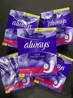 10pk ALWAYS Daily Liners Xtra Protection 5X Drier Plus sec Extra Long 460 Pieces