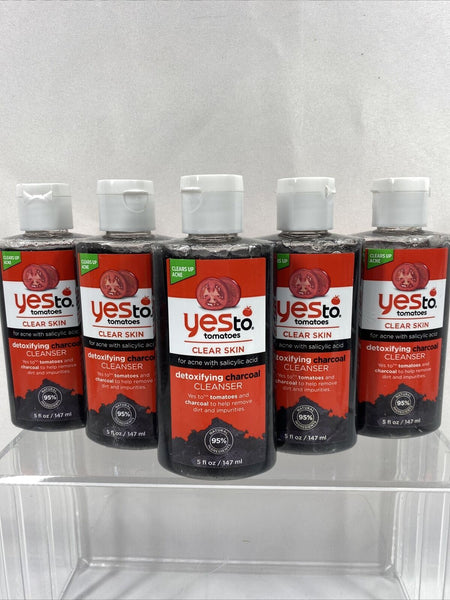 (5) Yes To Tomatoes Detoxifying Charcoal Cleanser Clear Salicylic 5oz