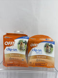 (2) OFF! Clip-on Mosquito Repellent Fan Starter Circulating Kit & Refill 2pk