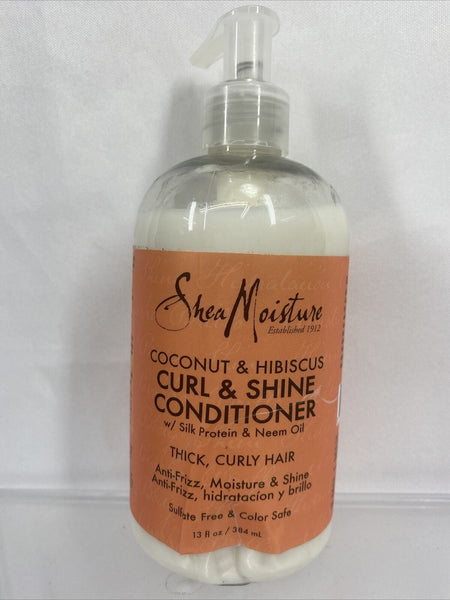 Shea Moisture Coconut Hibiscus Curl & Shine Conditioner Thick Curly  Hair 13oz