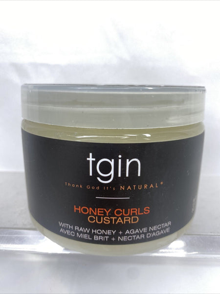 TGIN HONEY CURLS CUSTARD RAW HONEY + AGAVE NECTAR Thank God It’s Natural 12oz