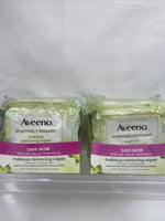 (2) Aveeno Positively Radiant Makeup Removing Wipes 2-25 Per Twin Pack 100 total