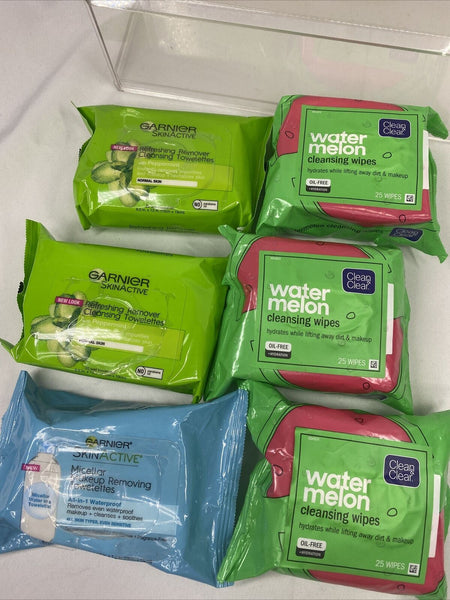 (3) Garnier Micellar Refreshing Cleansing Wipes 25 Each 75 Towelette