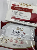 (4) L'Oreal RevitaLift Radiant Smoothing Wet Cleansing Towelettes Makeup 30 Each