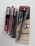 (5) Rimmel 002 Medium Brown Brow Lip Lot  Pencil Liner Glitter Exaggerate Kohl