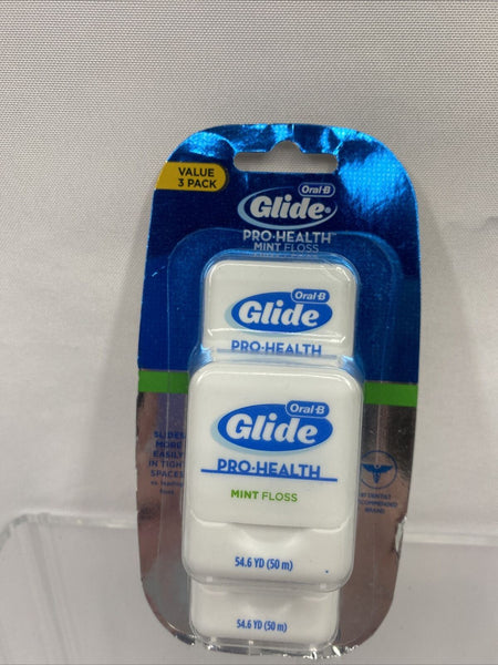 Oral-B Glide Pro-Health Mint Floss 3 Pack 54.6 yd Each New