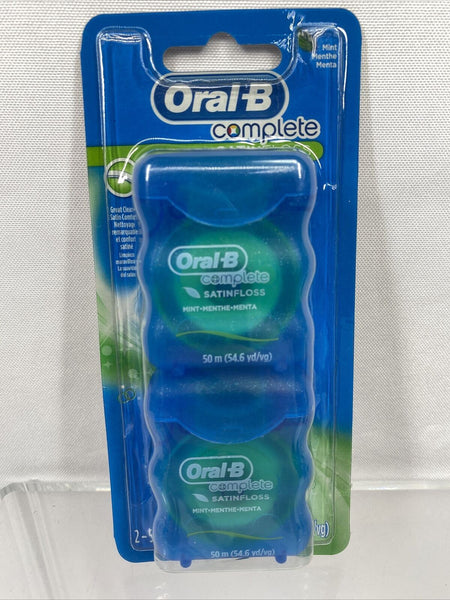 Oral-B Complete SatinFloss Dental Floss Mint Satin  2pk 50M Each