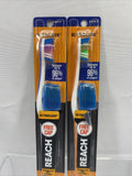(2) Reach Fresh & Clean Soft Toothbrush Ultra Clean for Healthy Mouth & Cap