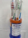 Dr. Fresh Velocity Soft Family Pack Zigzag Toothbrushes 5pk Holder Drink Cup