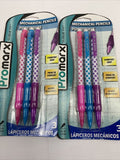 (2) Promarx Clique FX Refillable Pencils Smear-free Comfort Grip Polka Dot Pink