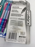 (2) Promarx Clique FX Refillable Pencils Smear-free Comfort Grip Polka Dot Pink