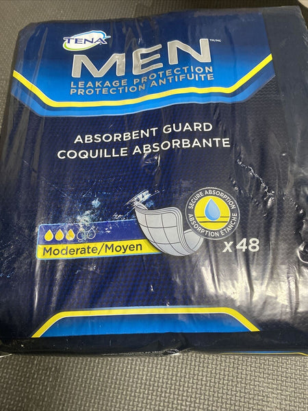 Tena Mens Incontinence Guards Moderate Absorbency Thin Diaper Pads 48ct