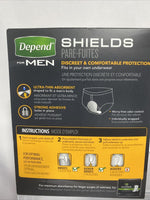 Depend Shields for Men Male Incontinent Pad Cup-Like Shape 35641 Light 58ct