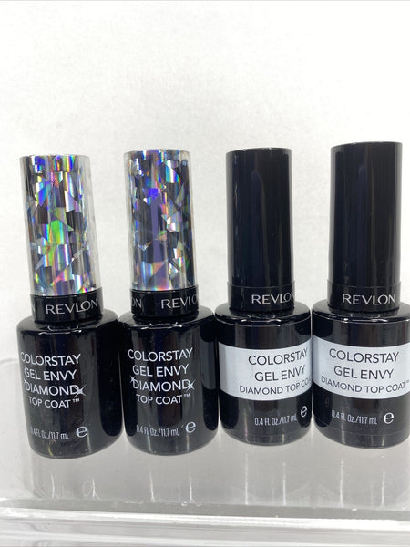 (4) Revlon ColorStay Gel Envy Diamond Top Coat Nail Polish .4oz
