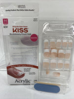 Kiss Salon Acrylic Revolutionary French 26 Nails 62287 KSA12 MEDIUM Squoval