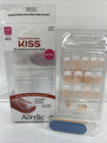 Kiss Salon Acrylic Revolutionary French 26 Nails 62287 KSA12 MEDIUM Squoval