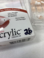 Kiss Salon Acrylic Revolutionary French 26 Nails 62287 KSA12 MEDIUM Squoval