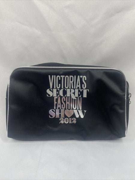 New Victoria’s Secret Fashion Show 2012 Clutch Makeup Bag Tote Black Silver
