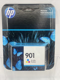 Original HP 901 Tri-Color CMY Cyan Magenta Yellow Ink Cartridges CC656AN