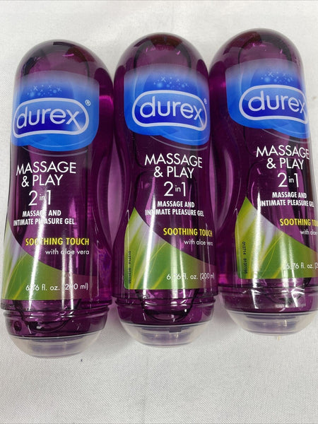 (3) Durex Massage & Play Soothing 2-In-1 Gel & Personal Lubricant 11/21+