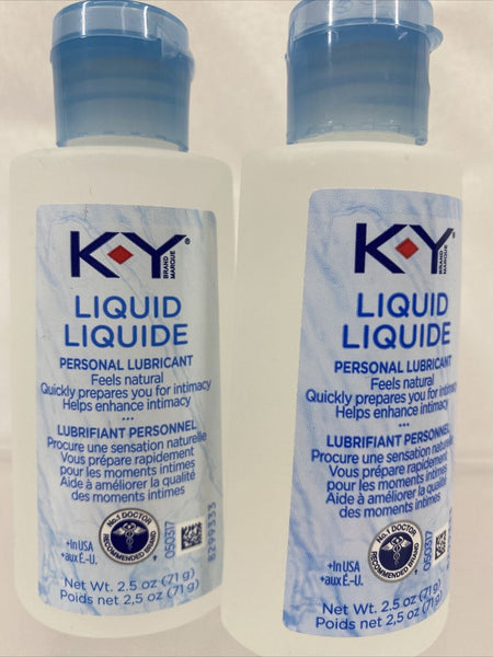 (2) KY Liquid Personal Lubricant SEALED K-Y Water Based 2.5each  5oz Total