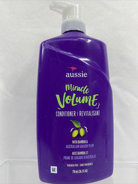 Aussie Miracle Volume With Plum And Bamboo, Paraben Free Conditioner, 26.2 Fl Oz