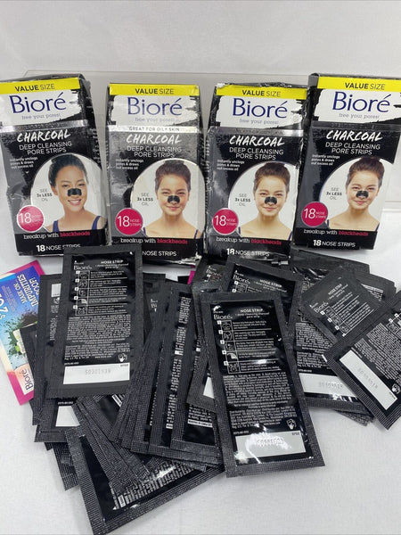 (72) Biore Charcoal Nose Deep Cleansing Pore Strips Original Bulk Lot Loose