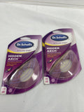 (2) Clear Dr. Scholl's Gel Arch Support Pad Heel No Slip Rubbing Stylish Step