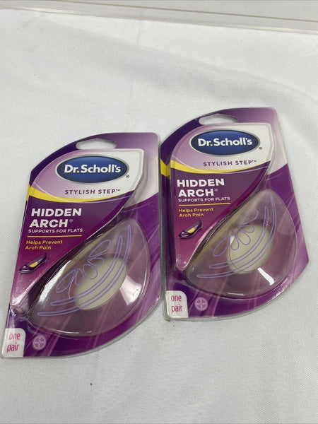 (2) Clear Dr. Scholl's Gel Arch Support Pad Heel No Slip Rubbing Stylish Step