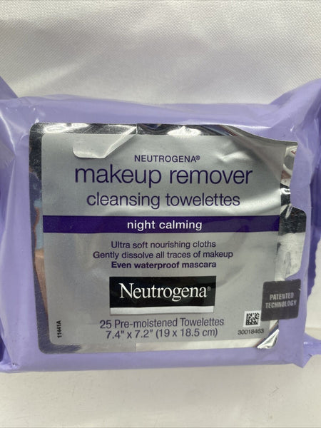 Neutrogena Makeup Remover Cleansing Wipes Night Calming 25 Count towelette