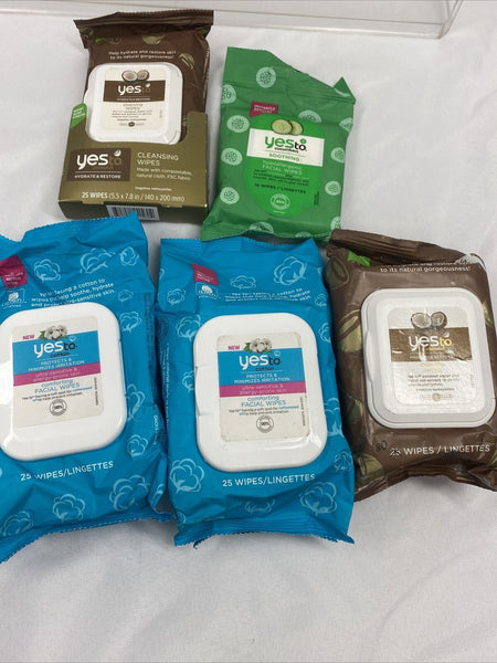 (5) Yes to  Cotton coconut cucumber Hydrate Cleansing￼￼ Towelette Wipes