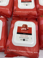 (6) Yes To Tomatoes Clear Face Wipes for Blemish Breakouts  30ct each towellet